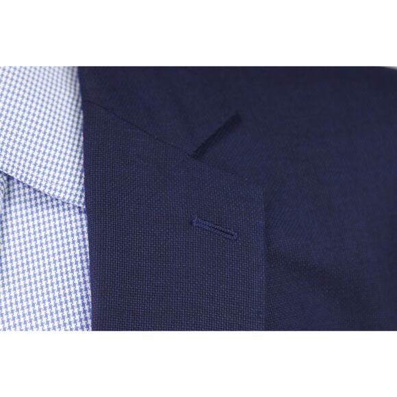 TM Lewin Navy Blue Woven Patch Pocket Wool Blazer Jacket 50R - Picture 5 of 10